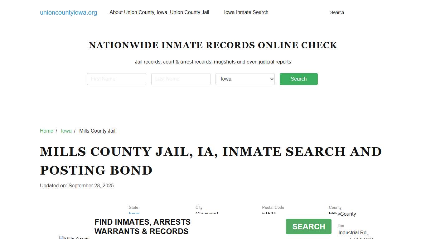 Mills County Jail, IA, Inmate Search, Visitations